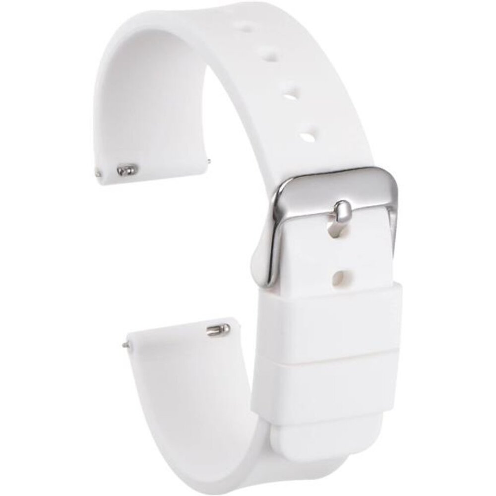 Silicone Watch Band Soft Rubber Replacement Watch Strap White